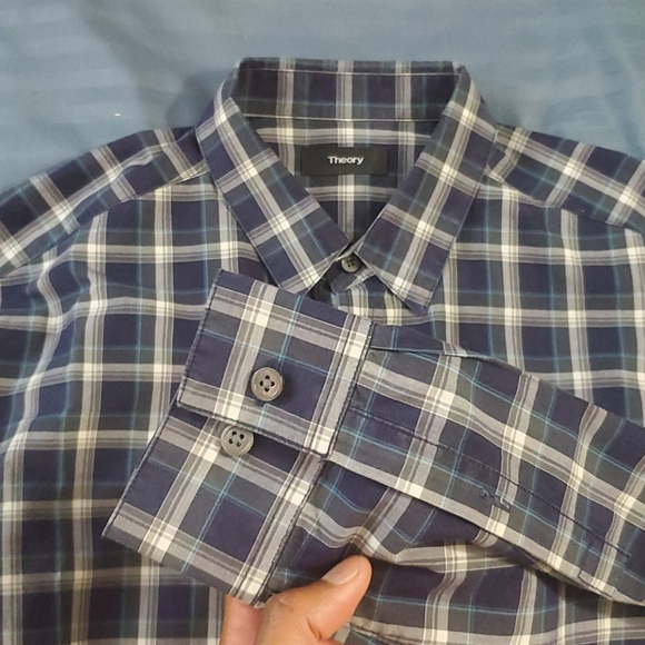 Luxury Theory mens checkered shirt slim fit size m - Picture 2 of 6